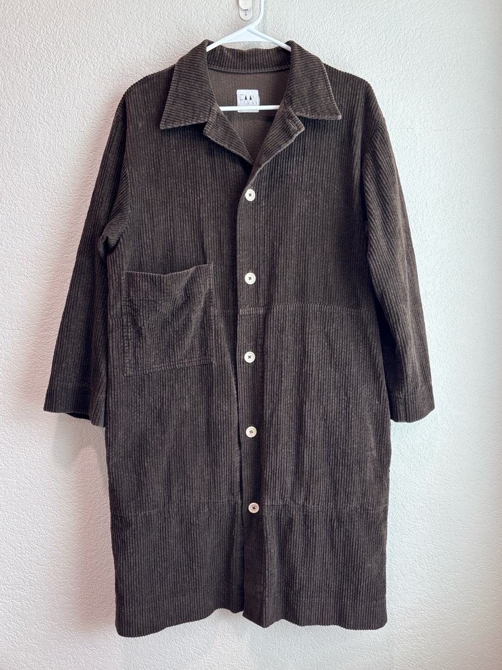 FAAN Vintage Slow Fashion Corduroy Utility Coat Jacket Brown Women’s Size Small